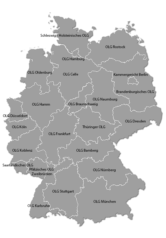 Alle Oberlandesgerichte in Deutschland